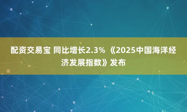 配资交易宝 同比增长2.3% 《2025中国海洋经济发展指数》发布