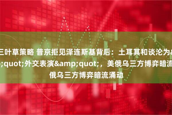 三叶草策略 普京拒见泽连斯基背后：土耳其和谈沦为&quot;外交表演&quot;，美俄乌三方博弈暗流涌动